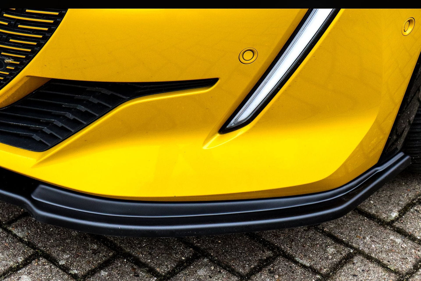 CUP Frontspoilerlippe ABS Peugeot 208 + e208 ,GT, GT-Line Schwarz Glanz