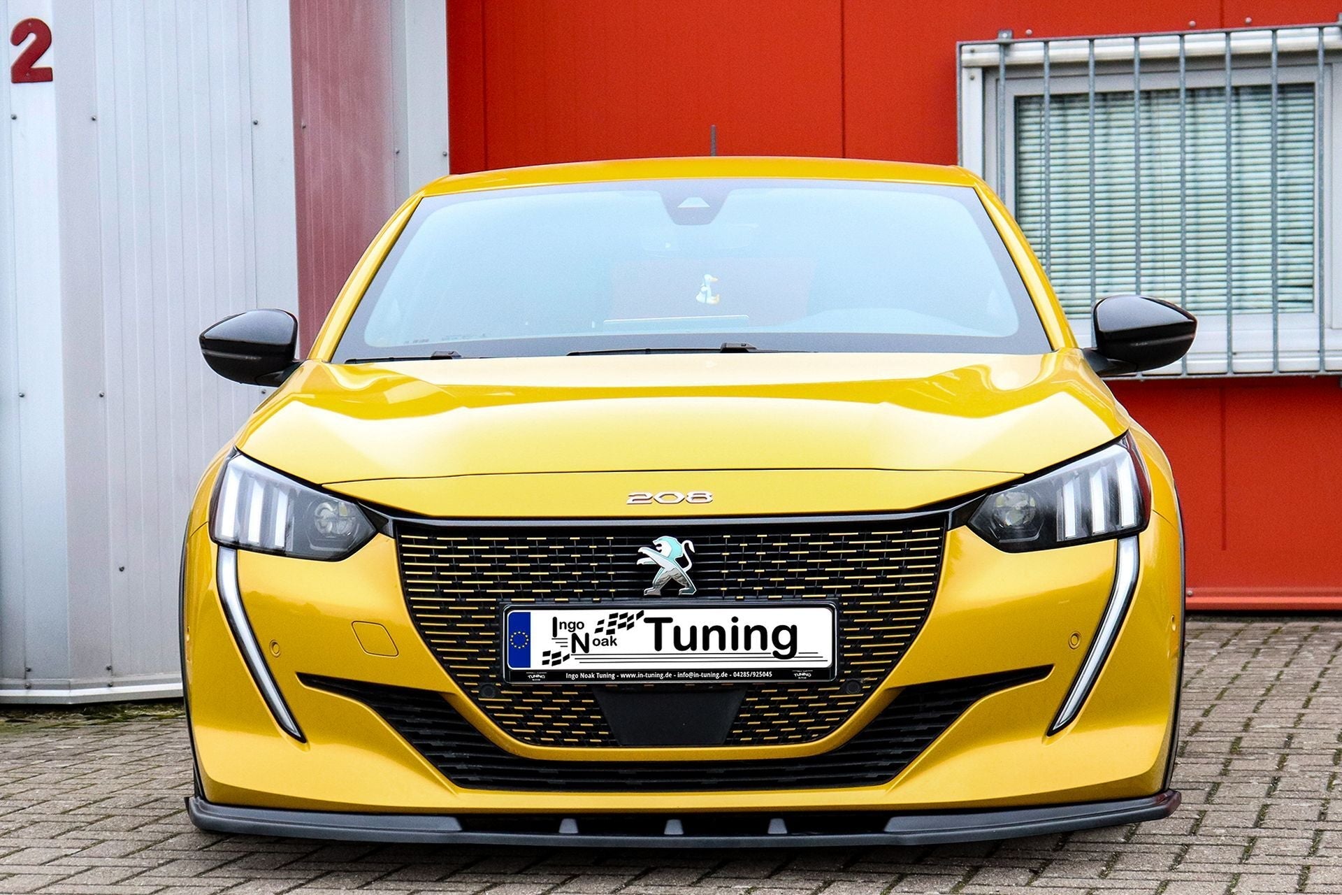 CUP Frontspoilerlippe ABS Peugeot 208 + e208 ,GT, GT-Line Schwarz Matt