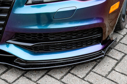 CUP Frontspoilerlippe ABS mit Seitenwing Audi A7 S-Line + S7 C7 Schwarz Matt