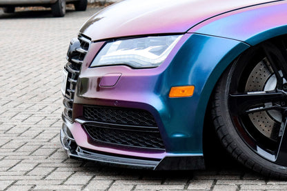 CUP Frontspoilerlippe ABS mit Seitenwing Audi A7 S-Line + S7 C7 Schwarz Matt