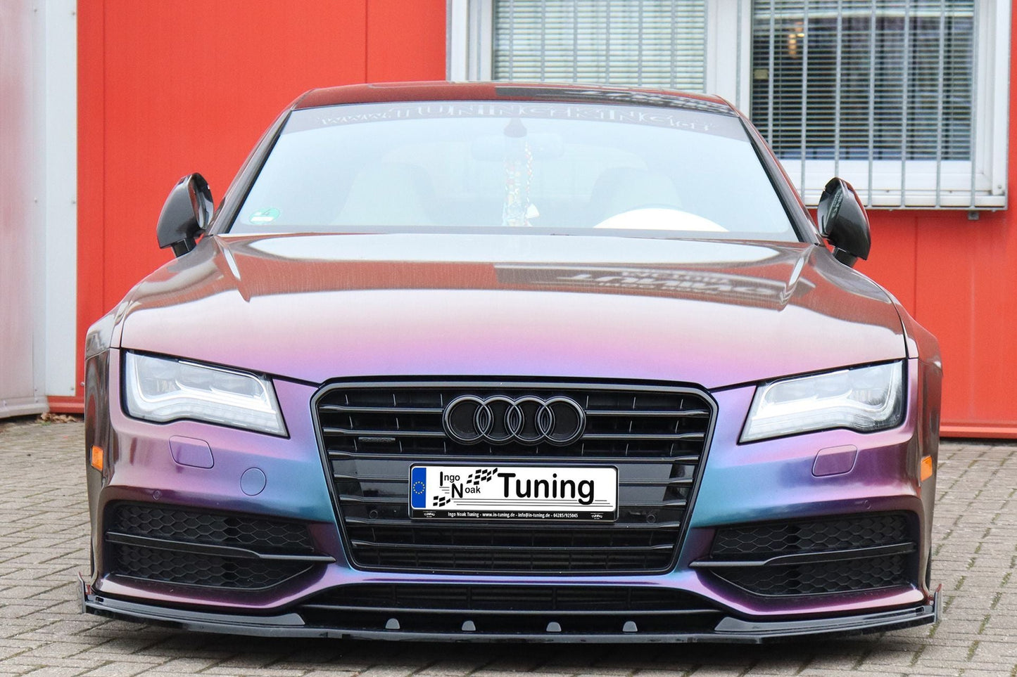 CUP Frontspoilerlippe ABS mit Seitenwing Audi A7 S-Line + S7 C7 Schwarz Matt