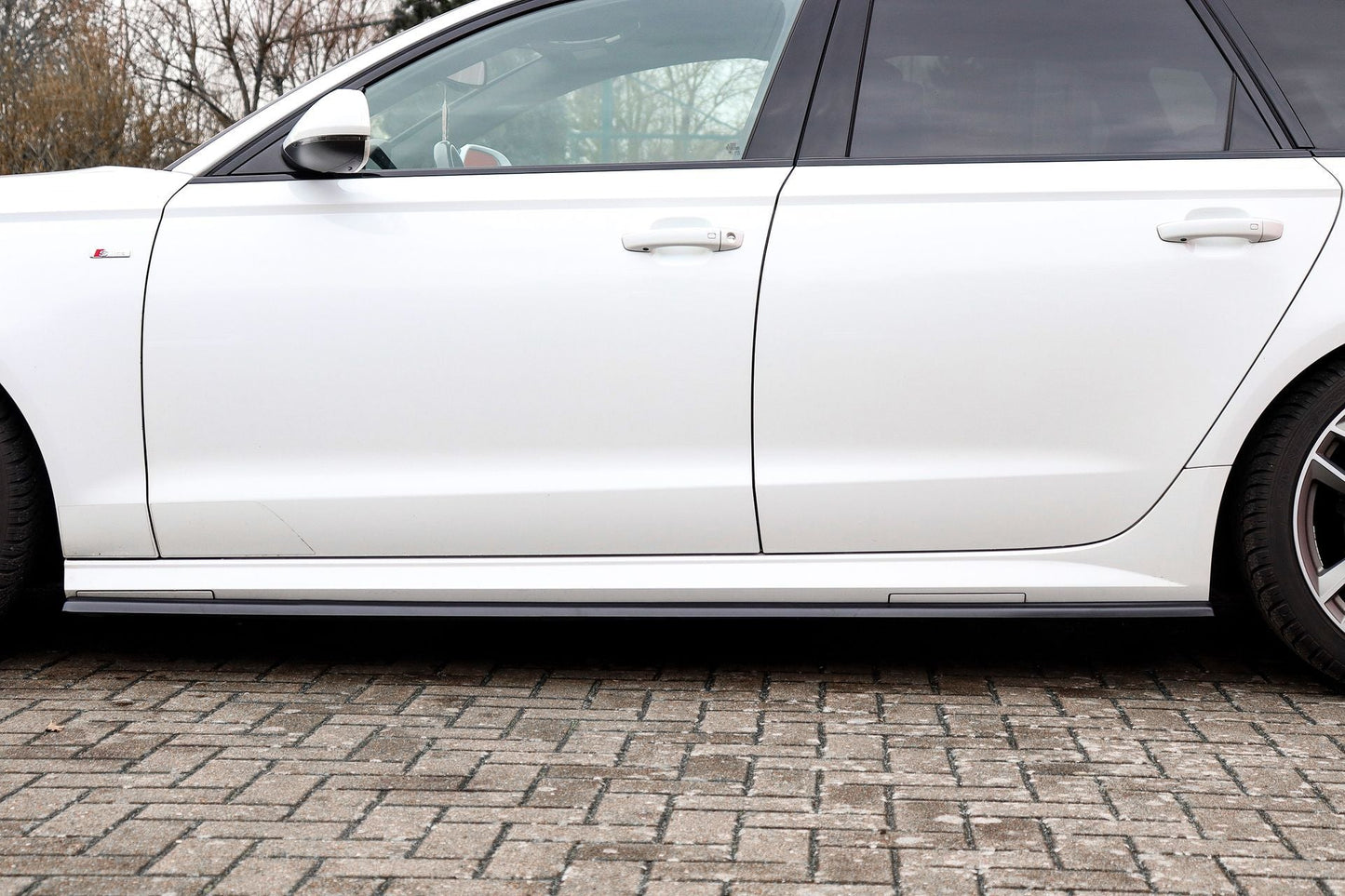 Seitenschwellersatz ABS Audi A6 + S6, 4G, C7 ab Bj.: 2014- Schwarz Glanz