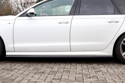 Seitenschwellersatz ABS Audi A6 4G C7 ab Bj.: 2014- Schwarz Glanz