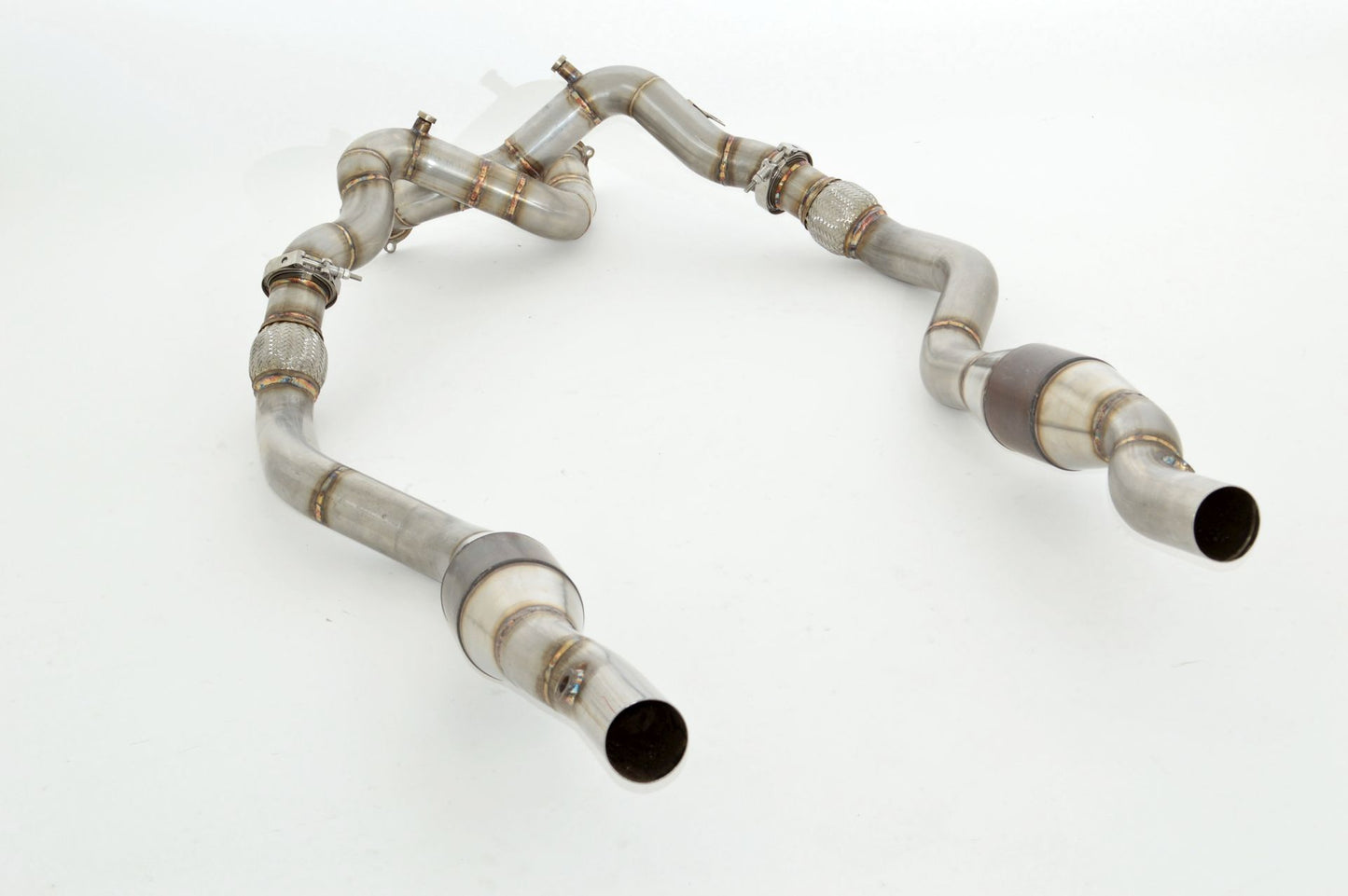 Friedrich Motorsport 2x 76mm Downpipe mit 100 Zellen Sport-Kat. Edelstahl