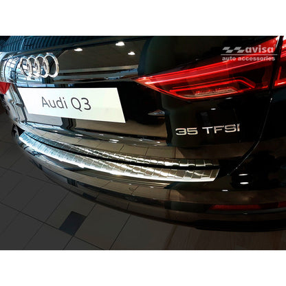 Edelstahl Heckstoßstangenschutz passend für Audi Q3 II 2019- inkl. S-Line 'Ribs'