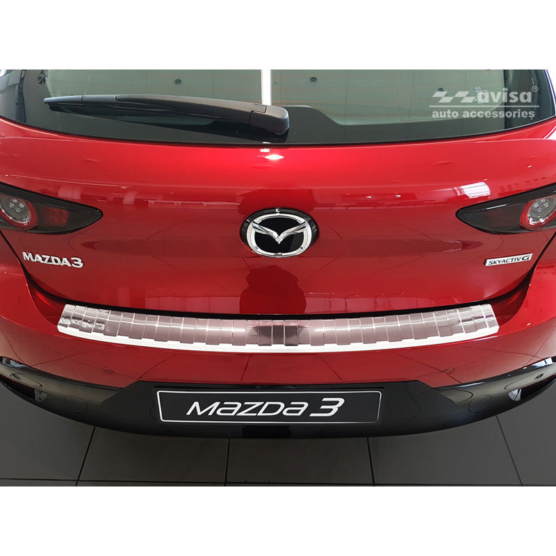 Edelstahl Heckstoßstangenschutz passend für Mazda 3 HB 5-türer 2019- 'Ribs'