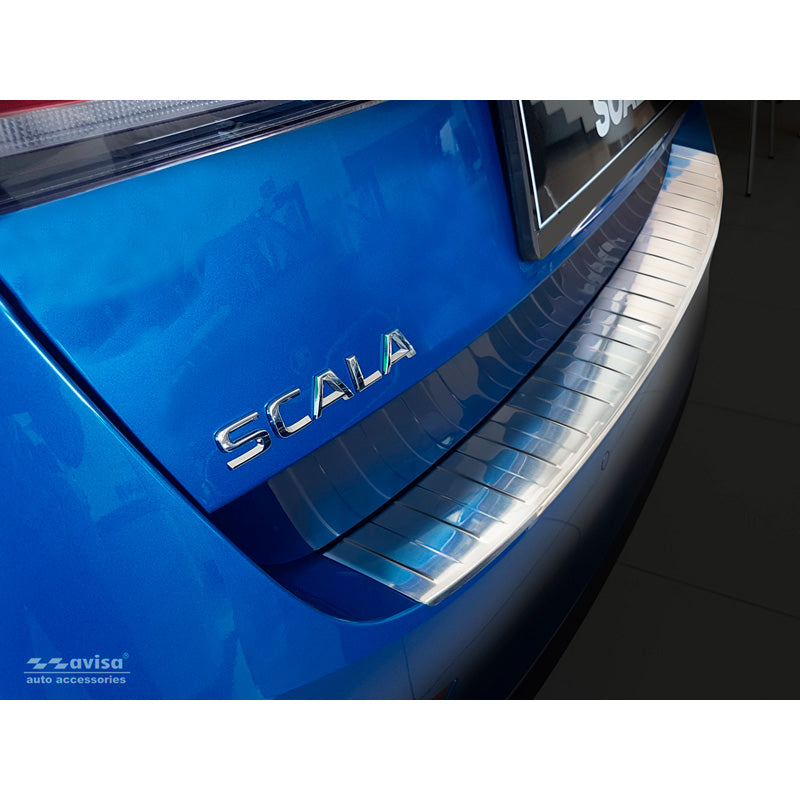 Edelstahl Heckstoßstangenschutz passend für Skoda Scala 2019- 'Ribs'