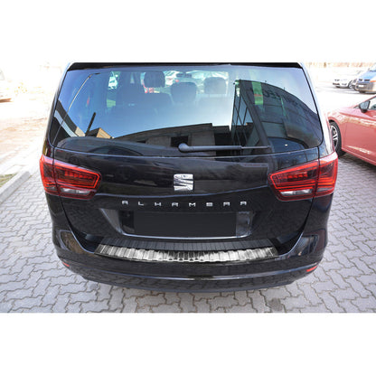 Edelstahl Heckstoßstangenschutz passend für Seat Alhambra II / Volkswagen Sharan II 2010- 'Ribs'