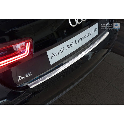 Edelstahl Heckstoßstangenschutz passend für Audi A6 Limousine Facelift 2015-2018 exkl. C8 'Ribs'