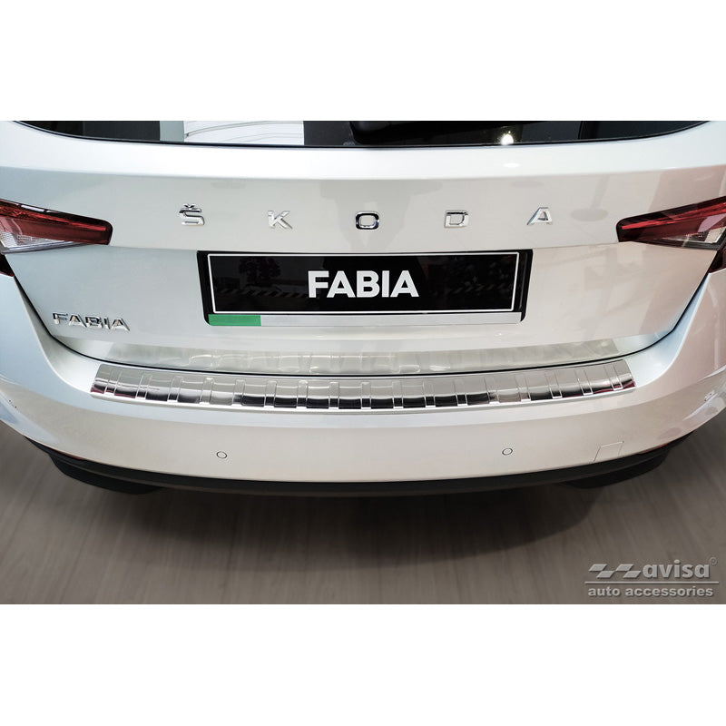 Edelstahl Heckstoßstangenschutz passend für Skoda Fabia IV Hatchback 2021- 'Ribs'