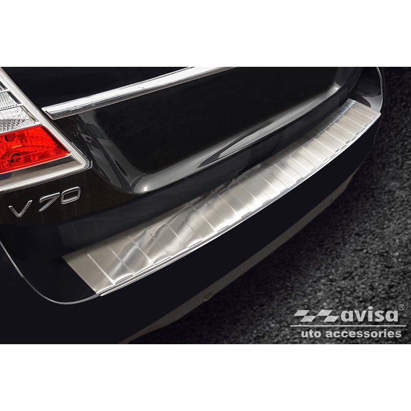 Edelstahl Heckstoßstangenschutz passend für Volvo V70 Facelift 2013-2016 'Ribs'