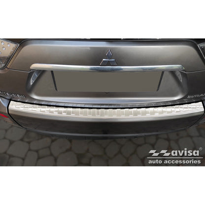 Edelstahl Heckstoßstangenschutz passend für Mitsubishi Outlander II 2006-2012 / Peugeot 4007 2007-2012 / Citroën C-Crosser 2007-2012 'Ribs'