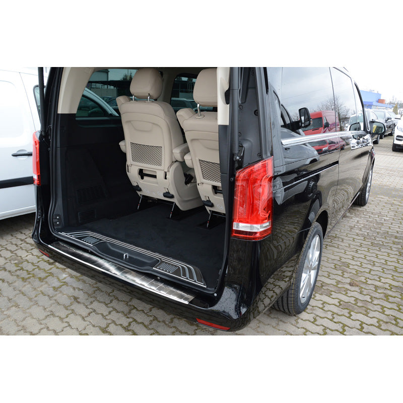 Edelstahl Heckstoßstangenschutz passend für Mercedes Vito & V-Klasse 2014-2019 & Facelift 2019- 'Ribs'