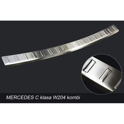 Edelstahl Heckstoßstangenschutz passend für Mercedes C-Klasse W204 Kombi 2011-2014 'Ribs'