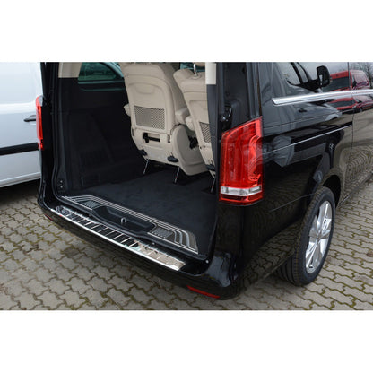 Chrom Edelstahl Heckstoßstangenschutz passend für Mercedes Vito / V-Klasse 2014-2019 & Facelift 2019- 'Ribs'