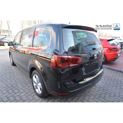 Chrom Edelstahl Heckstoßstangenschutz passend für Seat Alhambra & Volkswagen Sharan II 2010- 'Ribs'