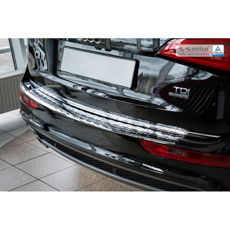 Chrom Edelstahl Heckstoßstangenschutz passend für Audi Q5 2008-2012 & 2012- 'Ribs'