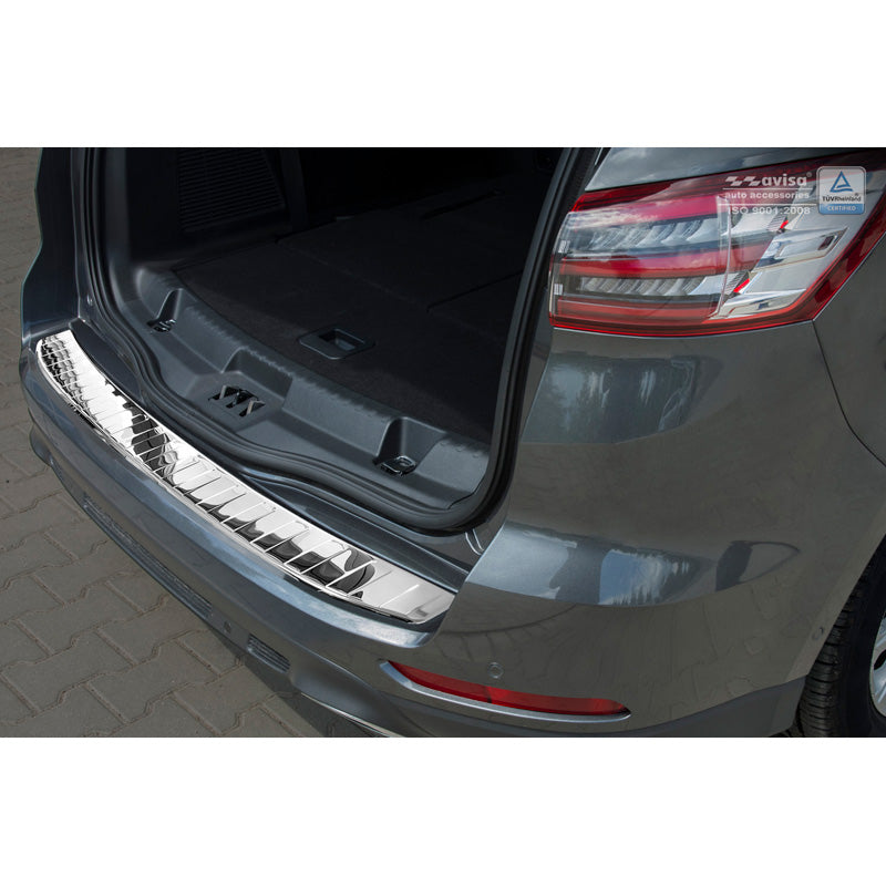 Chrom Edelstahl Heckstoßstangenschutz passend für Ford S-Max II 2015- 'Ribs'