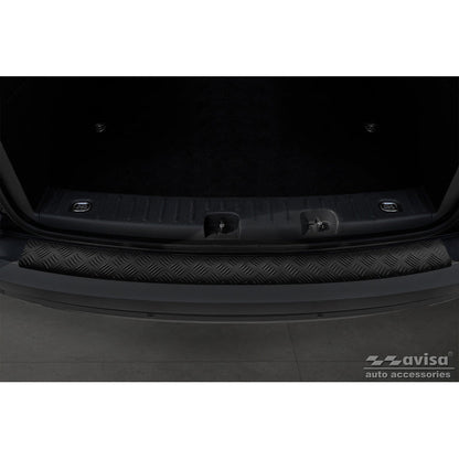 Matt-Schwarz Aluminium Heckstoßstangenschutz passend für Volkswagen Caddy 2004-2015 & FL 2015-2020 'Riffled Plate'