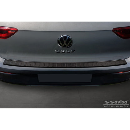 Matt-Schwarz Edelstahl Heckstoßstangenschutz passend für Volkswagen Golf VIII HB 5-türer 2020-