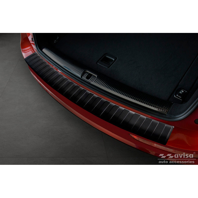 Matt-Schwarz Edelstahl Heckstoßstangenschutz passend für Audi Q5 2008-2012 & 2012- 'Ribs'