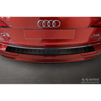 Matt-Schwarz Edelstahl Heckstoßstangenschutz passend für Audi Q5 2008-2012 & 2012- 'Ribs'