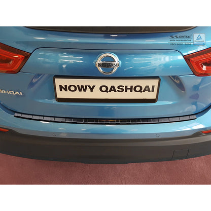 Schwarz Edelstahl Heckstoßstangenschutz passend für Nissan Qashqai II Facelift 2017-2021 'Ribs'