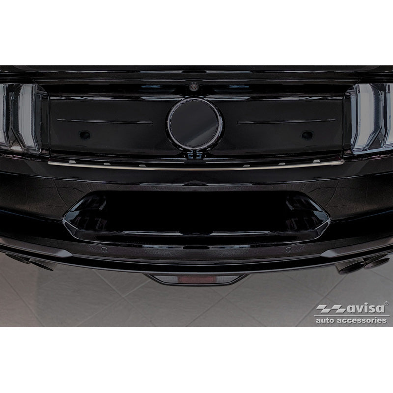 Schwarz Edelstahl Heckstoßstangenschutz passend für Ford Mustang VI Coupé 2015-2017 & FL 2017- inkl. GT 'Ribs'