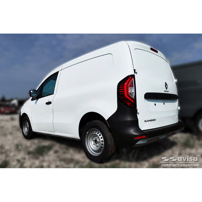 Schwarz Edelstahl Heckstoßstangenschutz passend für Renault Kangoo III Furgon & Nissan Townstar 2021- 'Ribs'