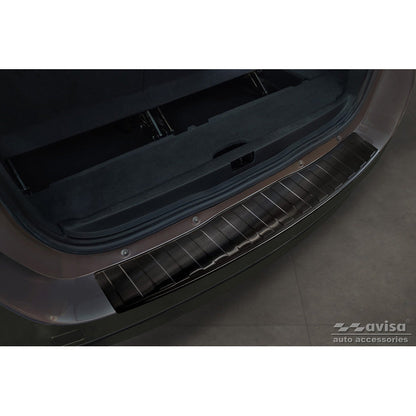 Schwarz Edelstahl Heckstoßstangenschutz passend für Renault Grand Scenic 2009-2013 & FL 2013-2016 'Ribs'