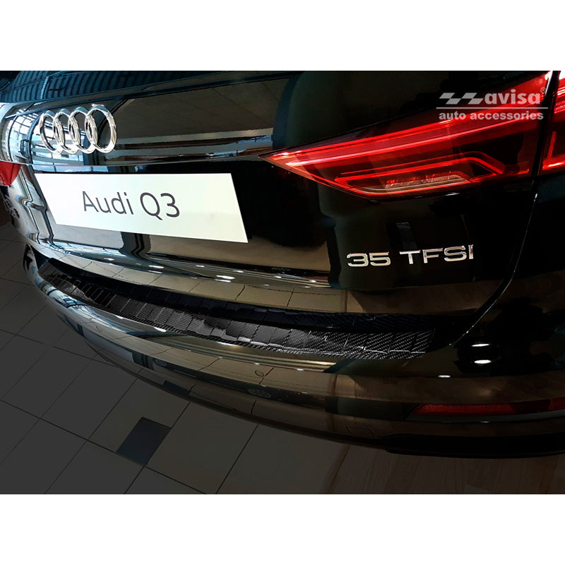 Echtes 3D Karbon Heckstoßstangenschutz passend für Audi Q3 II 2019- inkl. S-Line 'Ribs'