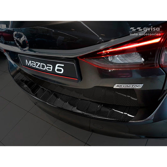 Echtes 3D Karbon Heckstoßstangenschutz passend für Mazda 6 III GJ combi 2012-