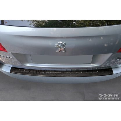 Echtes 3D Karbon Heckstoßstangenschutz passend für Peugeot 508 I SW 2011-2014 & Facelift 2014-2018 'Ribs'