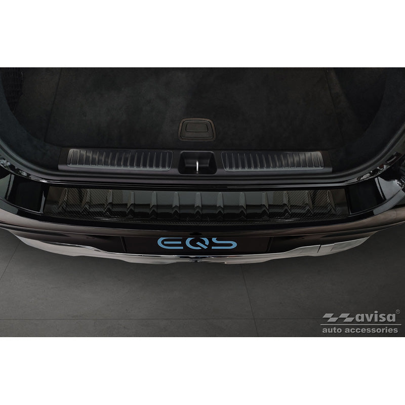 Echtes 3D Karbon Heckstoßstangenschutz passend für Mercedes EQS SUV (X296) 2022- 'Ribs'