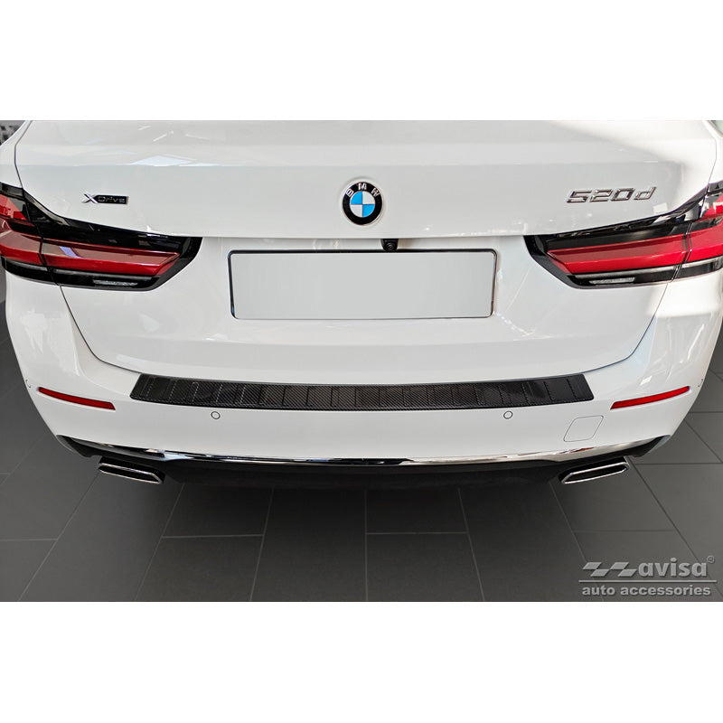 Echtes 3D Karbon Heckstoßstangenschutz passend für BMW 5er Touring G31 FL 2020- 'Ribs'