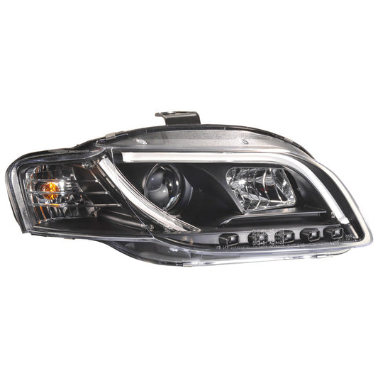 Satz Frontscheinwerfer inkl. TFL 'Light-Bar' passend für Audi A4 B7 2005-2008 - Schwarz