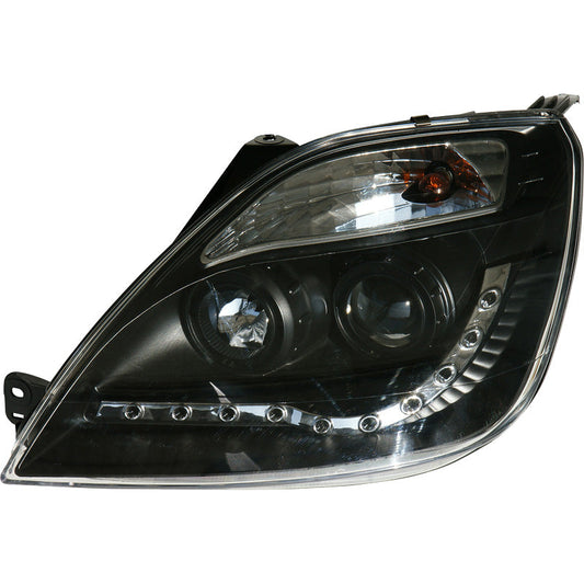 Satz Frontscheinwerfer TFL-Look passend für Ford Fiesta VI 2002-2008 - Schwarz - inkl. Motor