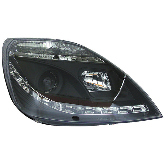 Satz Frontscheinwerfer TFL-Look passend für Ford Fiesta VI 2002-2008 - Schwarz