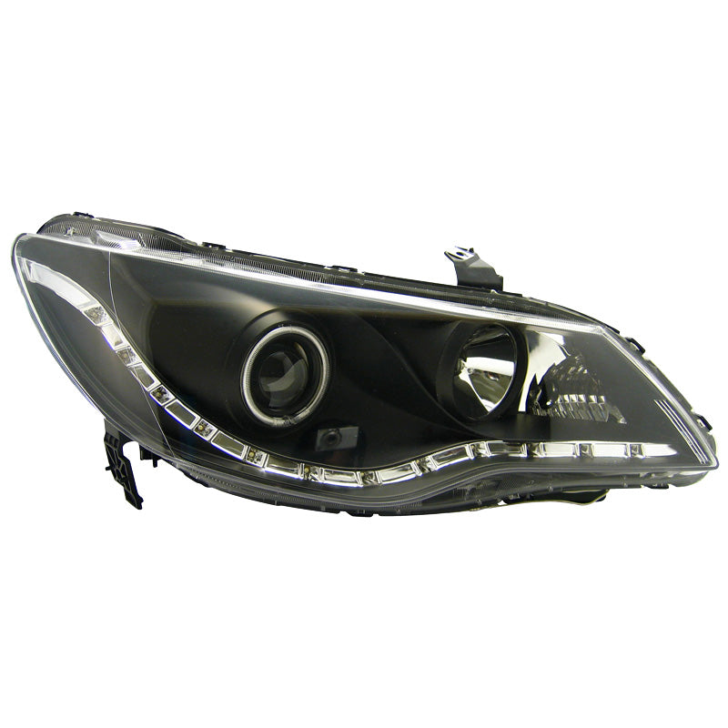 Satz Frontscheinwerfer TFL-Look passend für Honda Civic Limousine (Hybrid) 2005-2008 - Schwarz