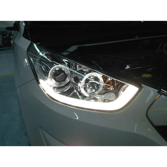 Satz Frontscheinwerfer TFL-Look passend für Hyundai ix35 2010- - Chrom