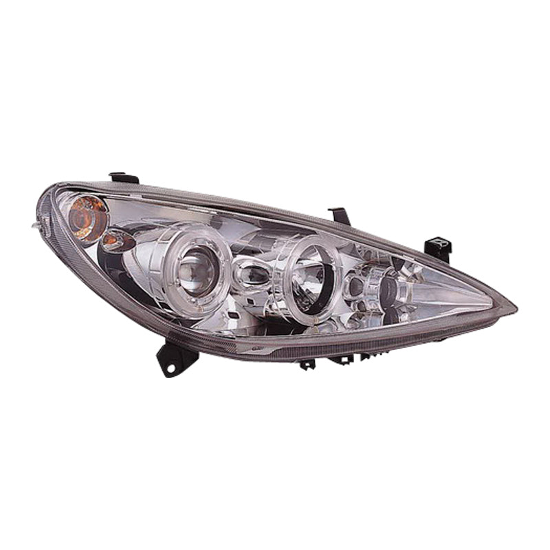 Satz Frontscheinwerfer passend für Peugeot 307 2001-2005 - Chrom - inkl. Standlichtringen & Nebellampe & Motor