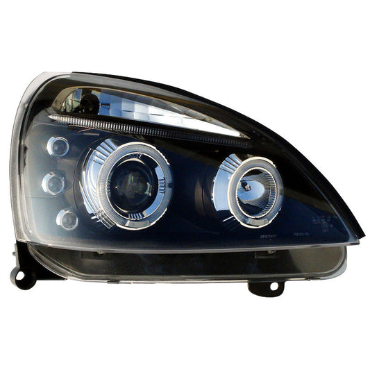 Satz Frontscheinwerfer passend für Renault Clio II Facelift 2001-2005 - Schwarz - inkl. Standlichtringen