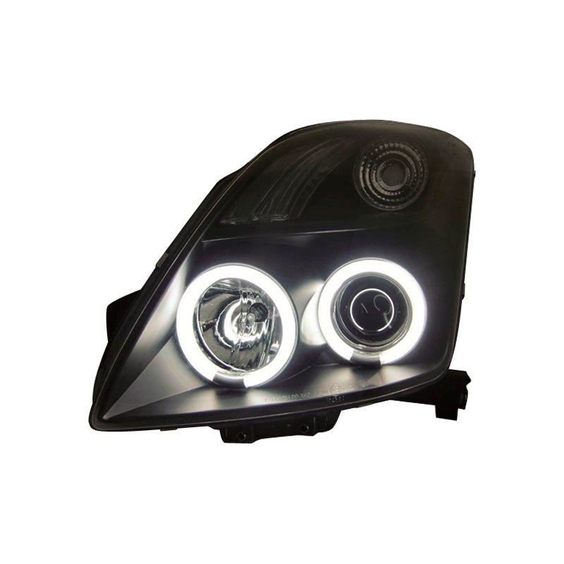 Satz Frontscheinwerfer passend für Suzuki Swift II 2005-2010 - Schwarz - inkl. CCFL Standlichtringen