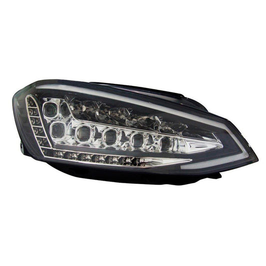 Satz Frontscheinwerfer Full-LED inkl. TFL passend für Volkswagen Golf VII 2012-2017 - Schwarz - inkl. Motor