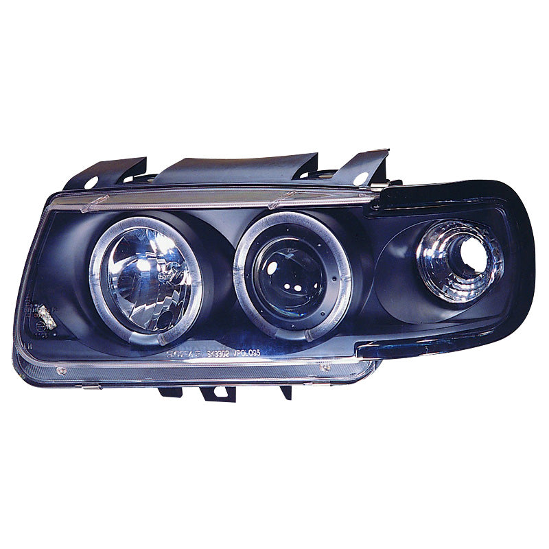 Satz Frontscheinwerfer passend für Volkswagen Polo 6N 1995-1999 - Schwarz - inkl. Blinker & Standlichtringen