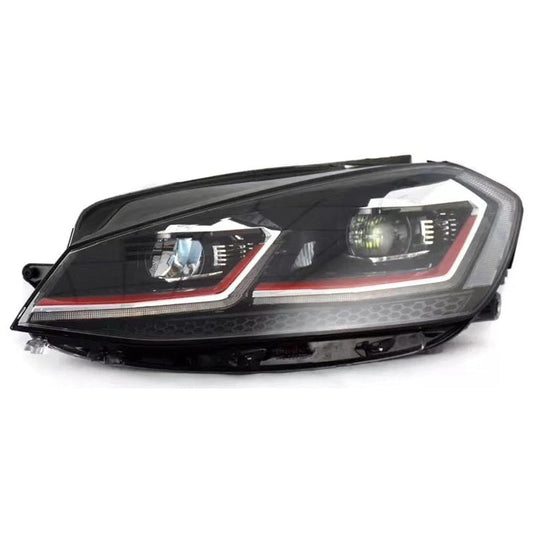 Satz 7.5-Look Scheinwerfer passend für Volkswagen Golf VII 2012-2017 - Schwarz/Rot - inkl. Dynamic Running Light