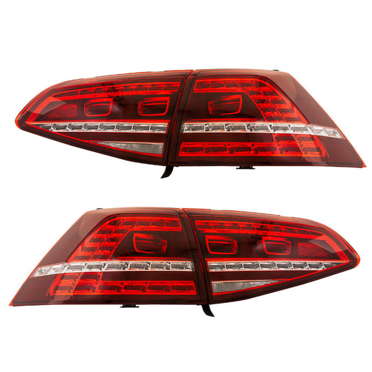 Satz GTi-Look LED Heckleuchten passend für Volkswagen Golf VII 2012-2017 exkl. Variant - Rot/Smoke - inkl. Dynamic Running Light