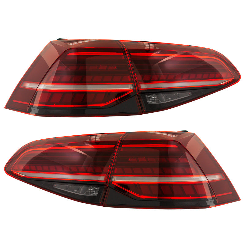 Satz LED Heckleuchten passend für Volkswagen Golf VII 2012-2017 & Facelift (7.5) 2017- exkl. Variant - Rot/Smoke - inkl. Dynamic Running Light