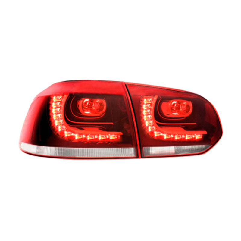 Satz R-Look LED Heckleuchten passend für Volkswagen Golf VI 2008-2012 exkl. Variant - Rot/Klar