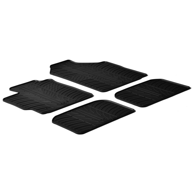 Satz Gummimatten passend für Toyota Yaris 2006-2011 (T Profil 4-teilig + Montage-clips)